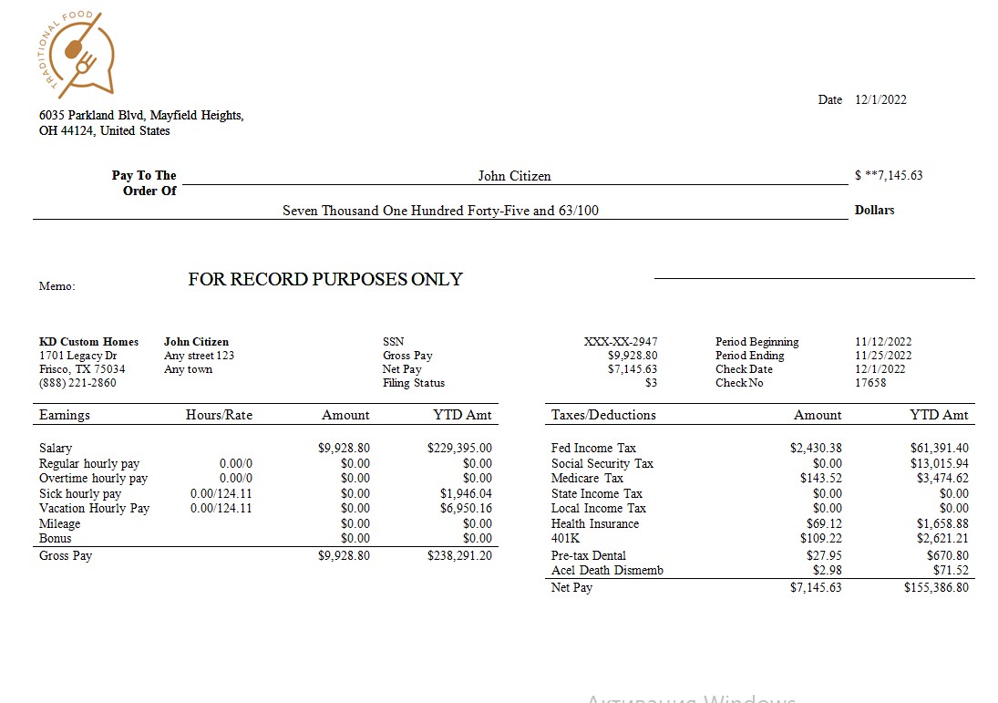 Download food company earning statement template  in Word and PDF formats Photoshop template